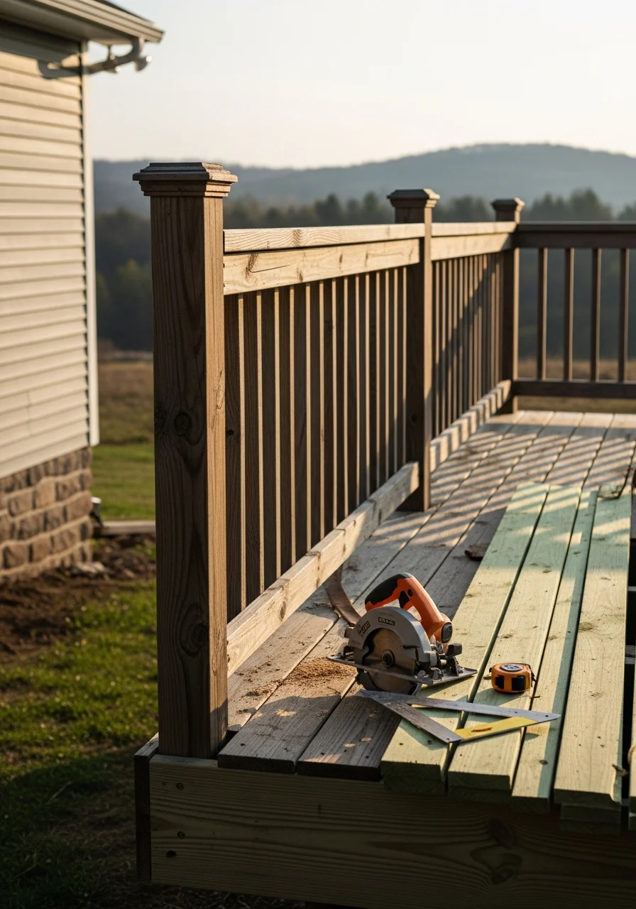 Close-up of quality craftsmanship on a rural Pennsylvania home improvement project.
